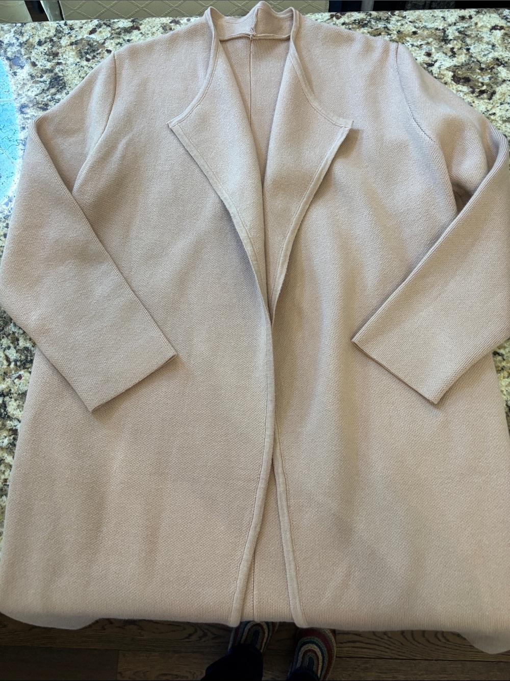 Chicwish Blush Open-Front Long Knit Cardigan